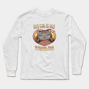 My cat is my Valentine Tabby Long Sleeve T-Shirt